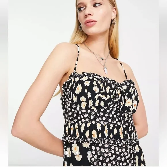 Free People tigerlily midi dress in black Sz Small Women
